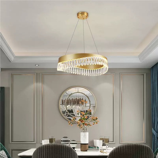Люстра подвесная, медь, кристалл, GUNHAN 80*25, металл, LED.