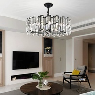 Люстра подвесная, черный, стекло, AYDOLUN 80*31, металл, E14.