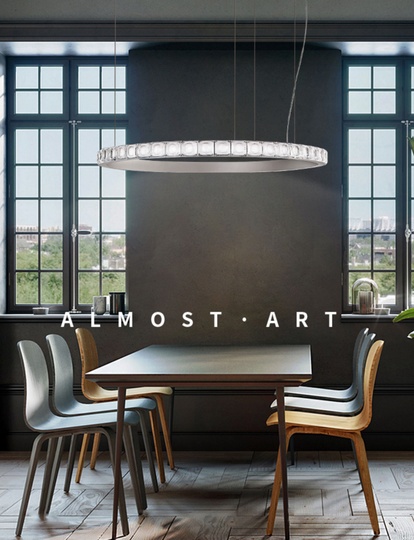 Люстра подвесная MAI HE MAI титановый цвет. 80 см. LAMAR - люстра с кристаллами, LED, 45 Вт