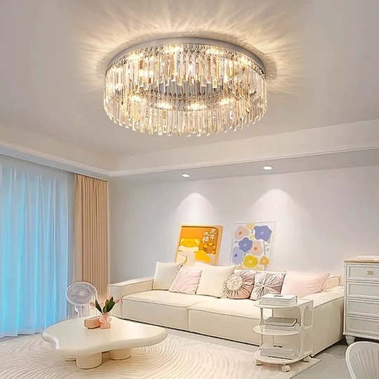 Потолочный светильник, золото, кристалл, LOKI 45*19 металл, E14.