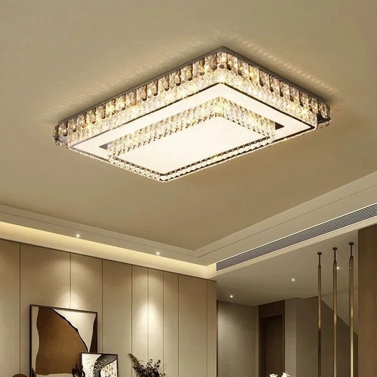 Потолочный светильник, хром, кристалл, MATILDA 110*80 металл, LED.