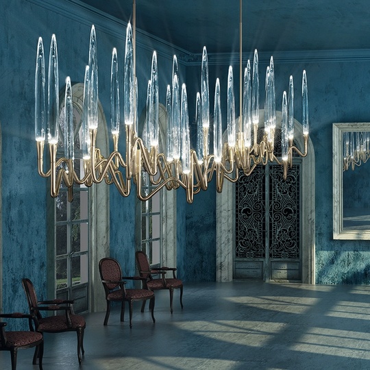 Светильник подвесной медый Elentrix, металл, трос 100 см, 80*45 см, G4