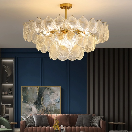 Люстра подвесная, медный, стекло, LUMINOUS 80*37, металл, E14.