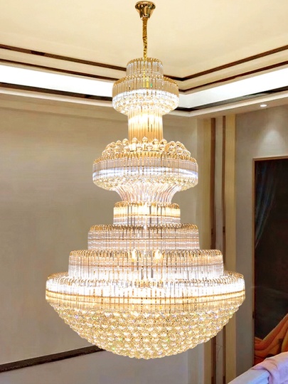 Люстра подвесная, золото, хрусталь, BIMBO 150*220 металл, E14.