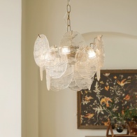 Люстра подвесная, медный, стекло, PERSPICACIOUS 40*26, металл, E14.