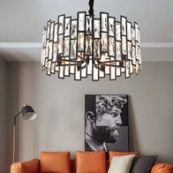 Люстра подвесная, черный, стекло, AYDOLUN 100*31, металл, E14.