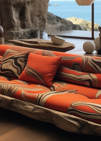 Диван двухместный Mivica, коричневый, 170*65*105 см, дерево, ткань