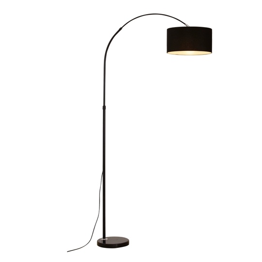 Торшер, черный, Papua black 210*170, светодиодный, Е27, металл, ткань, мрамор