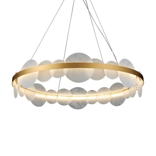 Люстра подвесная, золото, ПММА, REBECKA 60*16, металл, LED.