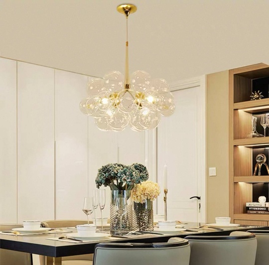 Люстра подвесная, белый, стекло, ABEY 55*65, металл, Е27