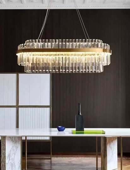 Люстра подвесная, бронза, хрусталь, BRONZE 100*36, металл, LED.