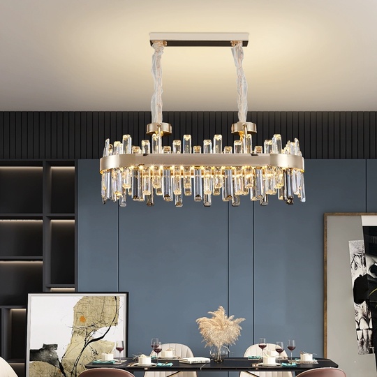 Люстра подвесная ERDI 80*28 золото, кристалл, металл, LED.