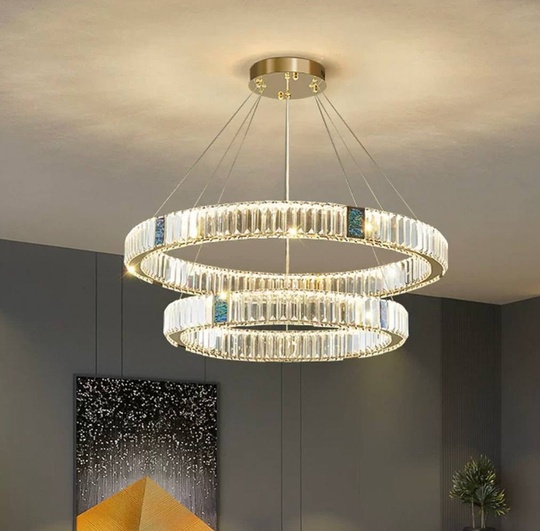 Люстра подвесная CAGDAS 100*150 бронза, кристалл, металл, LED.