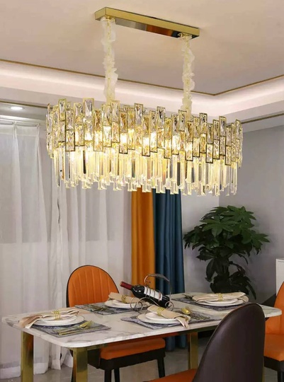 Люстра BAHAR 100*30 золото, стекло, металл, Е14.