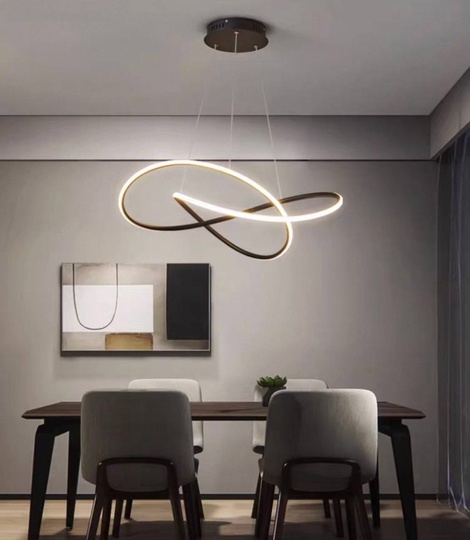 Люстра подвесная, черный, ПММА, JOSEPH BLACK 70*120, металл, LED