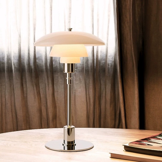 Настольная лампа BERT 45*65, серебро, стекло, Е14.