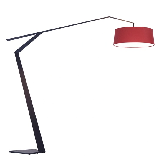 Напольный светильник черный с красным плафоном Lumens, E27, 15 Вт