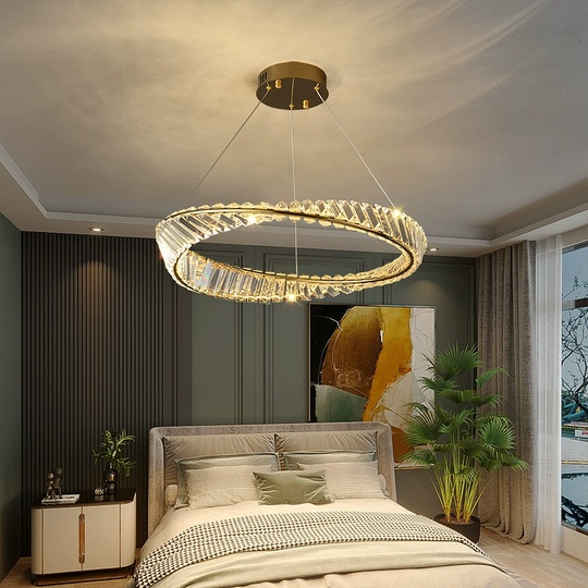 Люстра подвесная, золотой, кристалл, GLAMOROUS 100*10, металл, LED.
