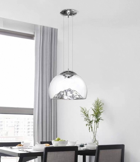 Люстра серебряная Elimbrast, металл, стекло, 40*30 см, COB