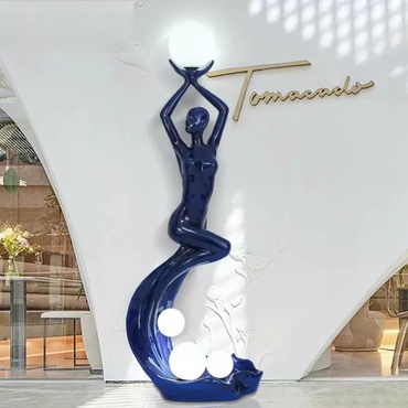 Торшер синий Elevique, 75*42*200 см, LED, E27*4, смола, стекловолокно, 24 Вт