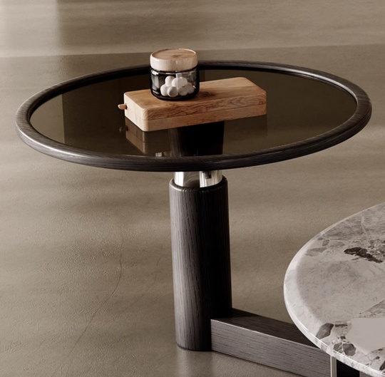 Журнальный стол Oreo, мраморный, в итальянском минималистическом стиле, 90х90х43 см.