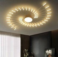 Люстра золотая Alventra, металл, 128*9 см, светодиодная, LED