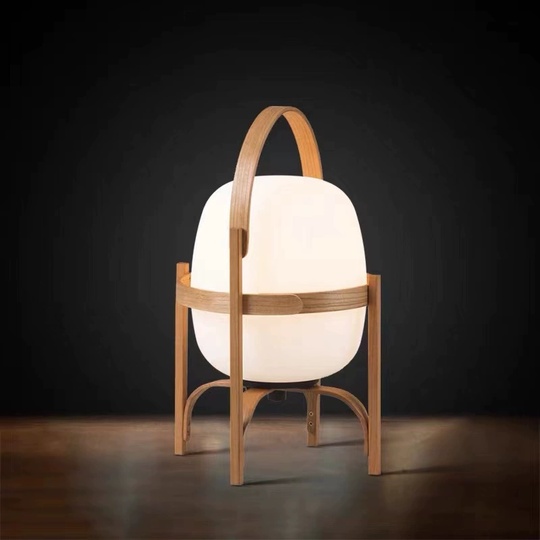 Настольная лампа ANDY 33*55, светло-коричневый, дерево, Е27.