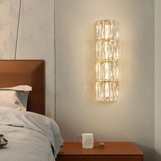 Настенный светильник, БРА AYDIN 15*48, золото, металл, стекло, Е14.