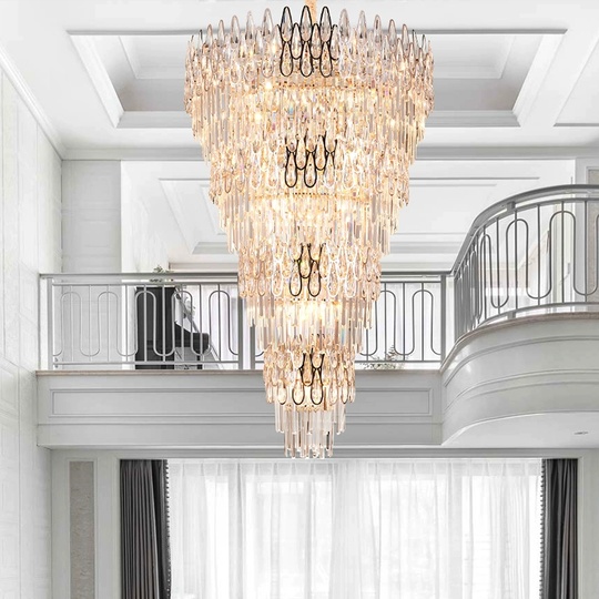 Люстра подвесная, золото, кристалл, ART 80*130 металл, E14.