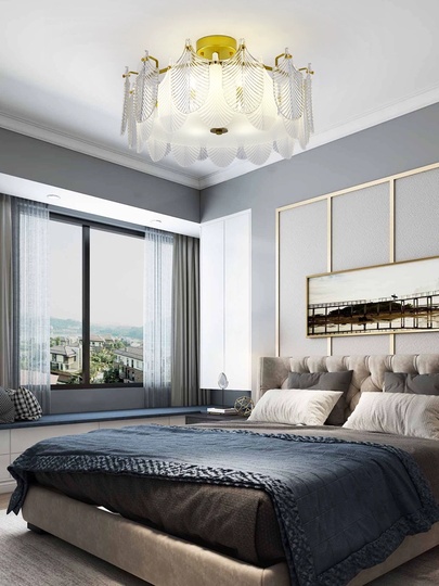 Люстра подвесная, медный, стекло, TUCKER 40*18 металл, E14.