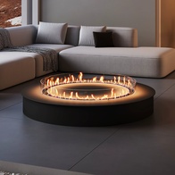 Дизайнерский камин с живым пламенем, черный, Fesco, 80*30 см, жидкостный