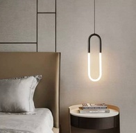 Светильник подвесной, черный, Elyfro, металл, 14*40 см, светодиодная, LED