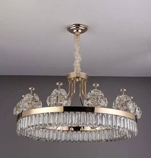Подвесной светильник OSMAN 50*35, золотой, кристалл, металл,  LED.