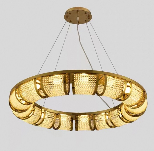 Люстра подвесная, медная, Elaxor, металл, 100*10 см, LED