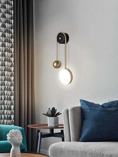 Настенный светильник DONALD, Бра 24*49, золотой, черный, металл, LED.