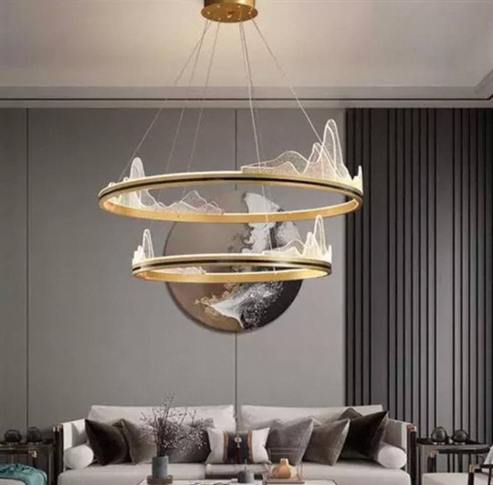 Люстра подвесная, медь, ПММА, ABBAS GOLD 60*80, металл, LED