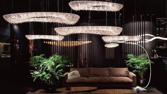 Люстра подвесная, серебро, хрусталь, ZOE 180*91*28 металл, G9.