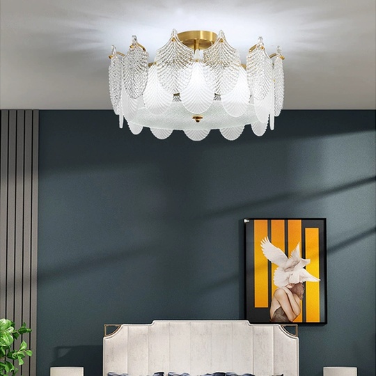 Люстра подвесная, медный, стекло, TUCKER 40*18 металл, E14.