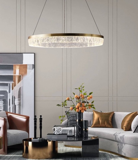 Люстра подвесная, медь, ПММА, ABDUL 80*8, металл, LED