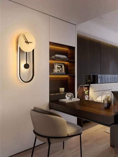 Настенный светильник, Бра, FREDERICK 22*56, песочно-черный-золотой, металл, LED.