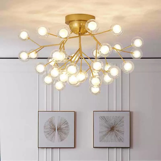 Люстра золотая Elomtra, металл, стекло 88*57 см, G4