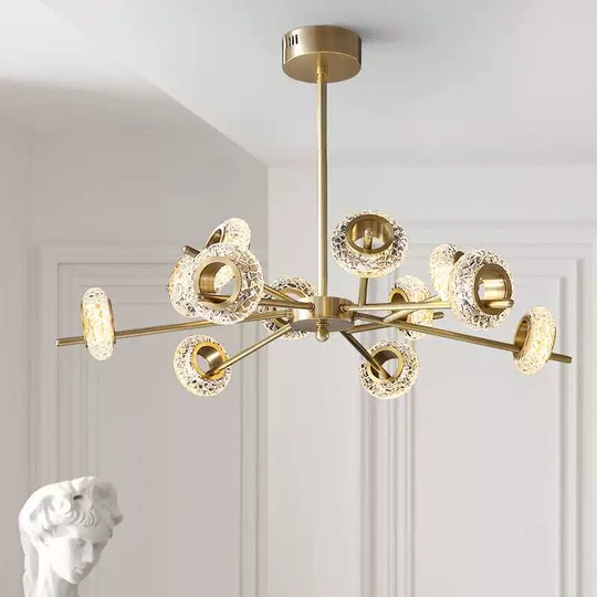 Люстра подвесная, медь, стекло, ABRAHAN 60*45, металл, LED