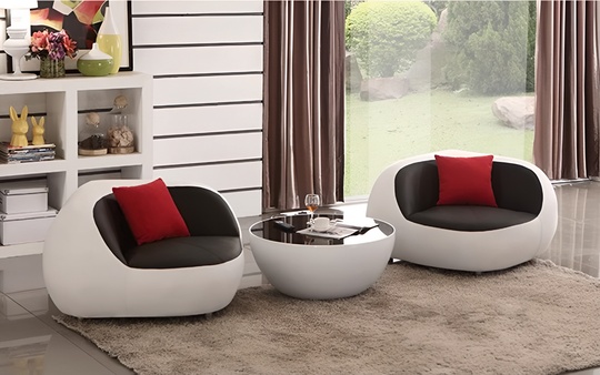 Кресло Chair Reposo, белый с черным, 102*66