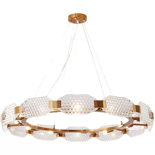 Светильник подвесной бронза Airquix, металл, стекло, трос 100 см, 65*15 см, G9