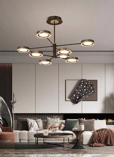 Люстра черная, FIONA металл, 120*67 см, светодиодная, LED