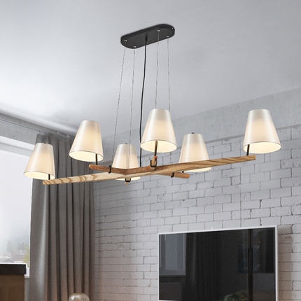 Дизайнерские светильник дерево ткань, 153*27 см, led