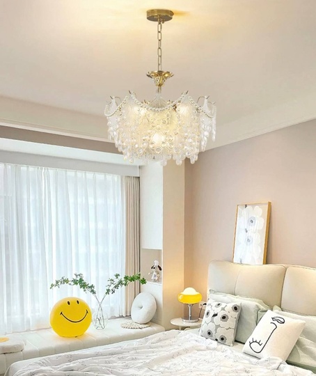 Люстра подвесная, медный, стекло, NEWSBRINGER 80*40, металл, E14.