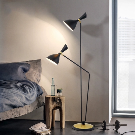 Торшер черный, золото Garden, 60*160 см, LED, 14*2, металл, 14 Вт