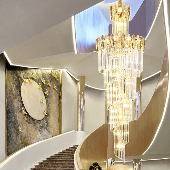 Люстра подвесная, золото, кристалл, PEACH 100*400 металл, E14.