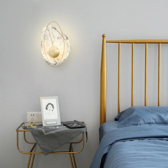 Бра белый, бра ракушка - жемчужина, 40 см * 27 см. на стену Redmot, LED, 3 Вт